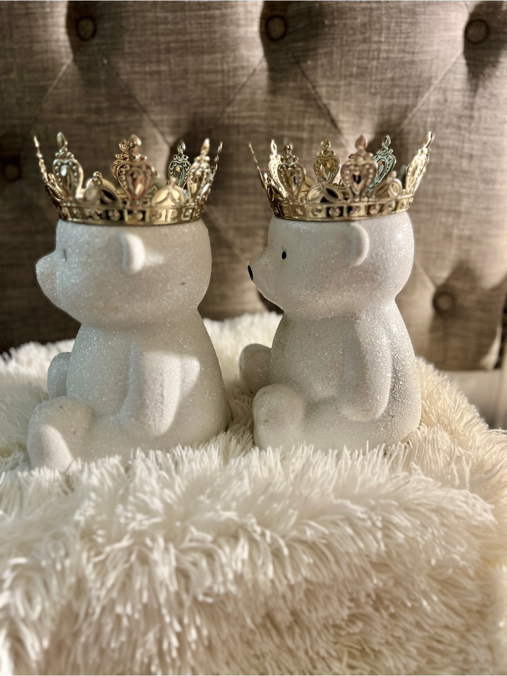 Bath & Body Works Royal Bear Pair with Gold Crowns - Picture 4 of 6